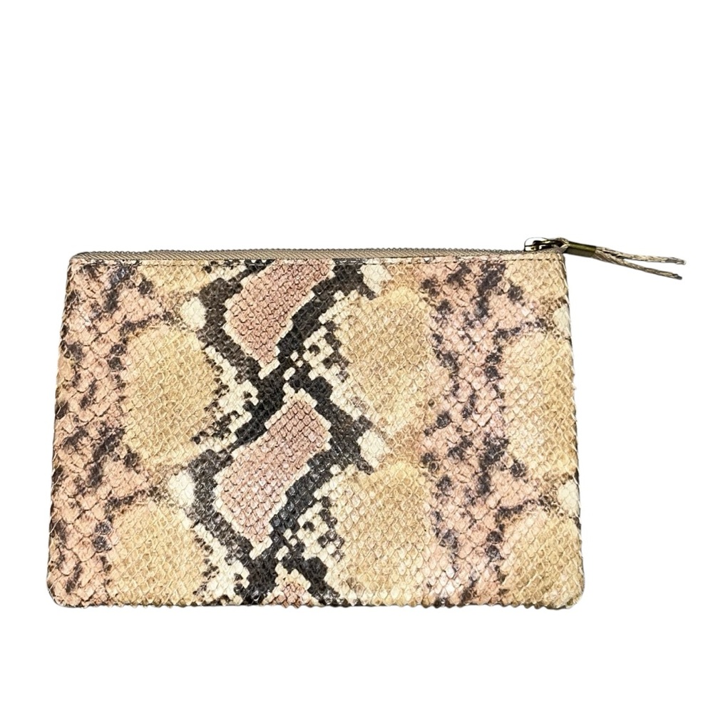 NEW Madewell The Leather Pouch Snake Embossed Edition Clutch Bag Purse A0473